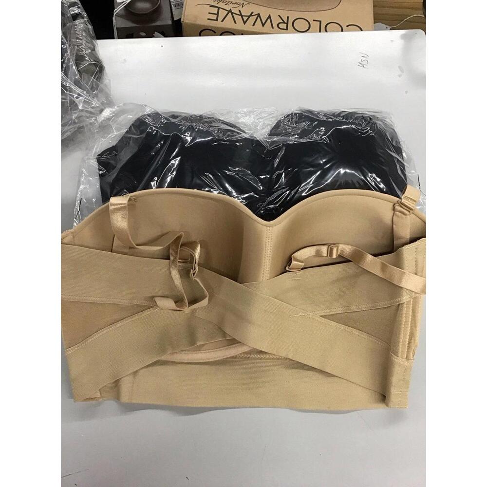 Rhonda shear molded mesh strapless convertible bras 2 pack size large new HSN - Picture 2 of 4